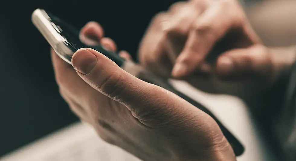 Person scrolling on a phone